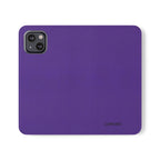 Purple Leather Flip Phone Case with Card Slots — Wallet Folio Case for iPhone