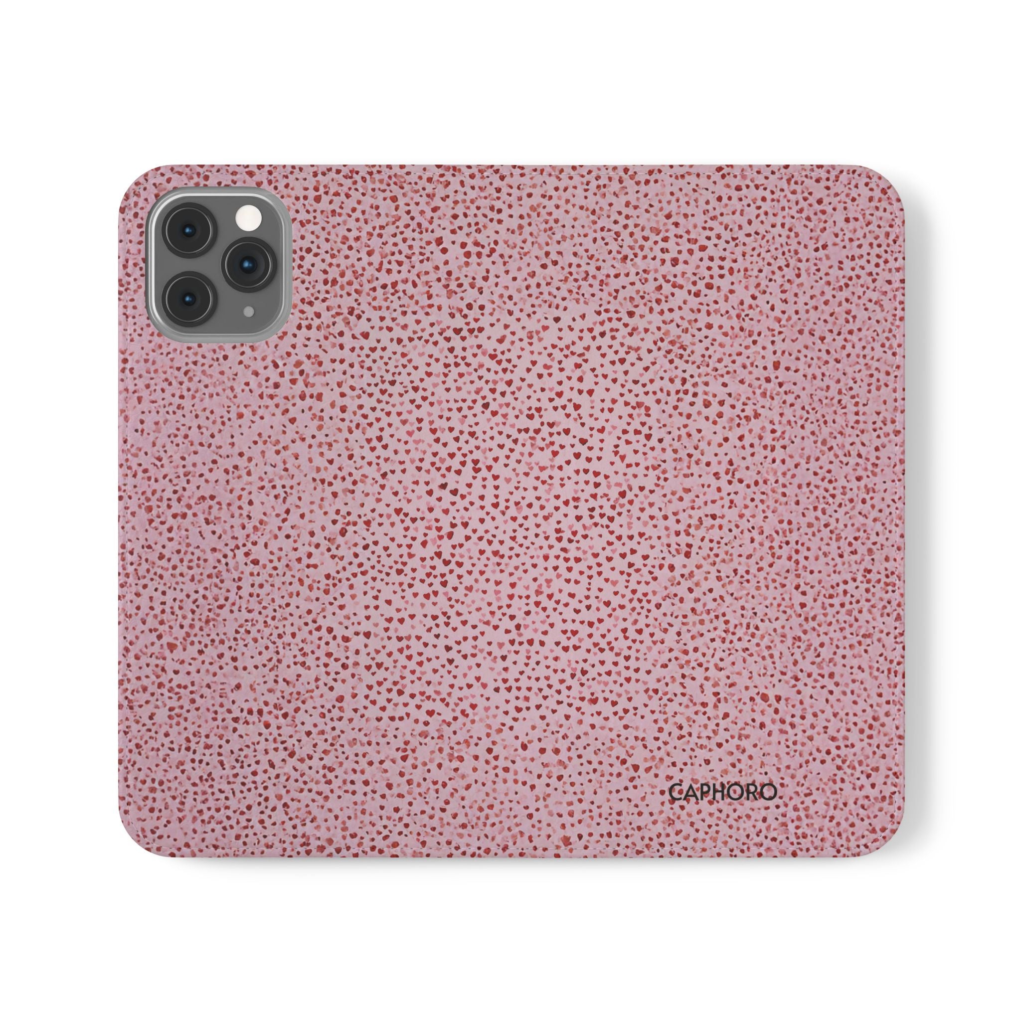 Pink Textured Leather Flip Phone Case – Card Slot Wallet Cover