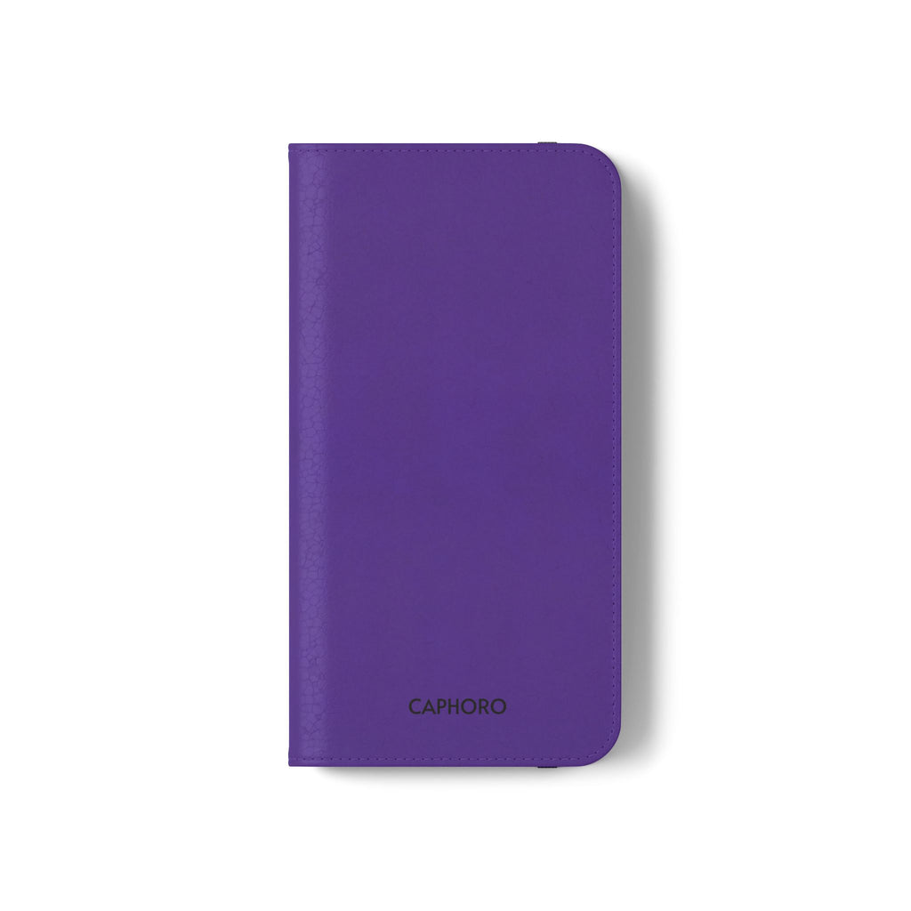 Purple Leather Flip Phone Case with Card Slots — Wallet Folio Case for iPhone