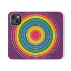 Flip Phone Case — Retro Rainbow Target Wallet Flip Case