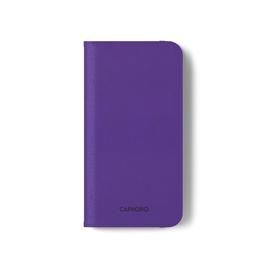 Purple Leather Flip Phone Case with Card Slots — Wallet Folio Case for iPhone