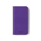 Purple Leather Flip Phone Case with Card Slots — Wallet Folio Case for iPhone