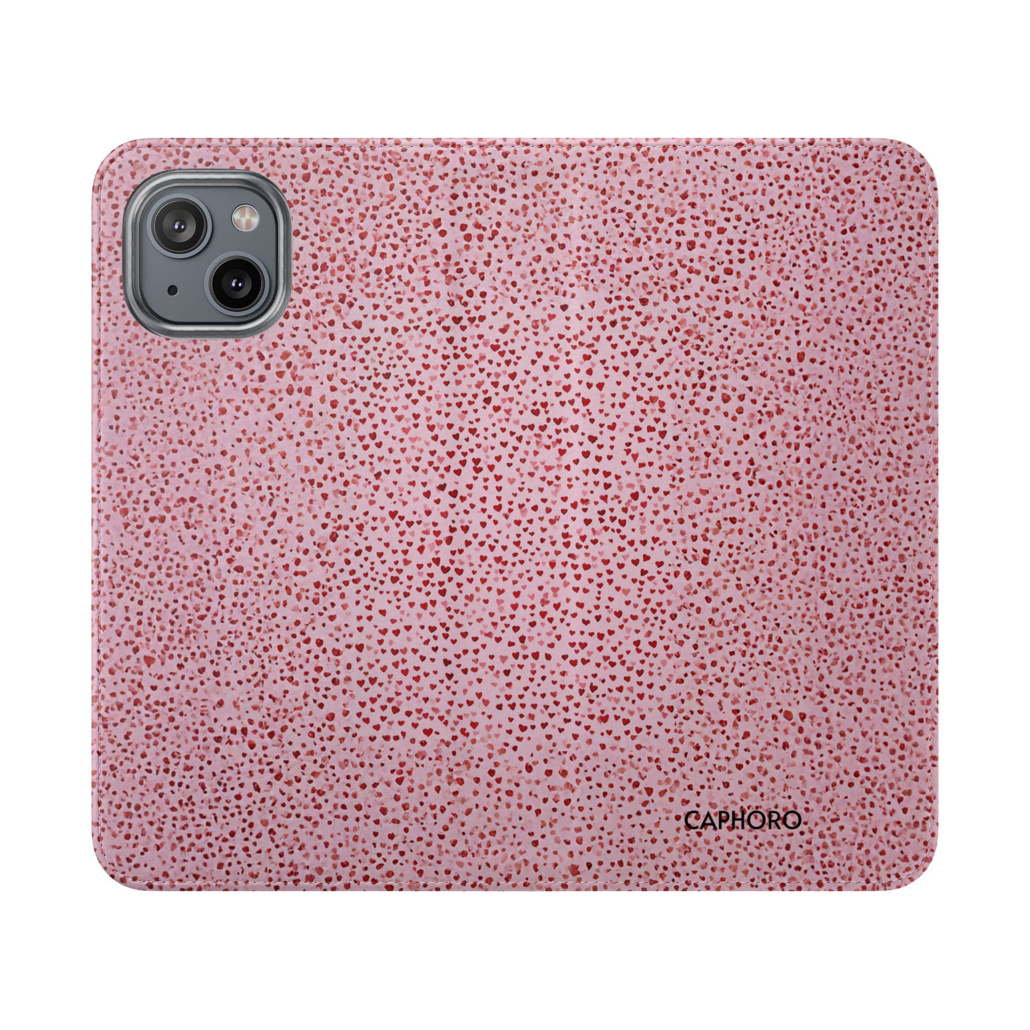 Pink Textured Leather Flip Phone Case – Card Slot Wallet Cover