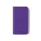 Purple Leather Flip Phone Case with Card Slots — Wallet Folio Case for iPhone