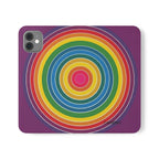 Flip Phone Case — Retro Rainbow Target Wallet Flip Case