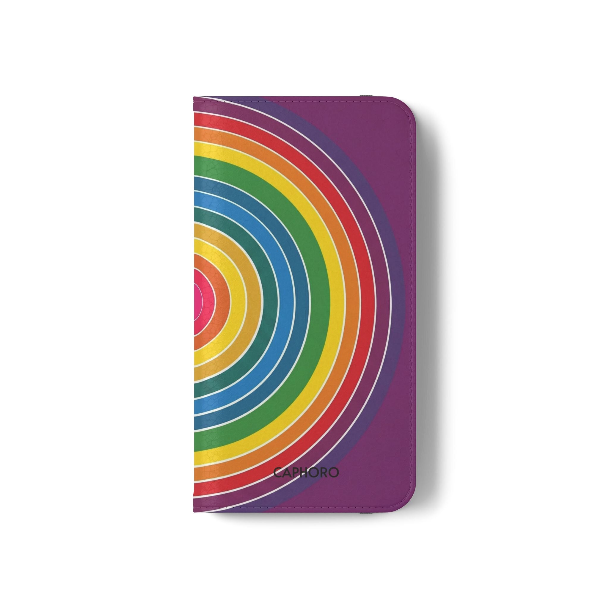 Flip Phone Case — Retro Rainbow Target Wallet Flip Case