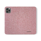 Pink Textured Leather Flip Phone Case – Card Slot Wallet Cover