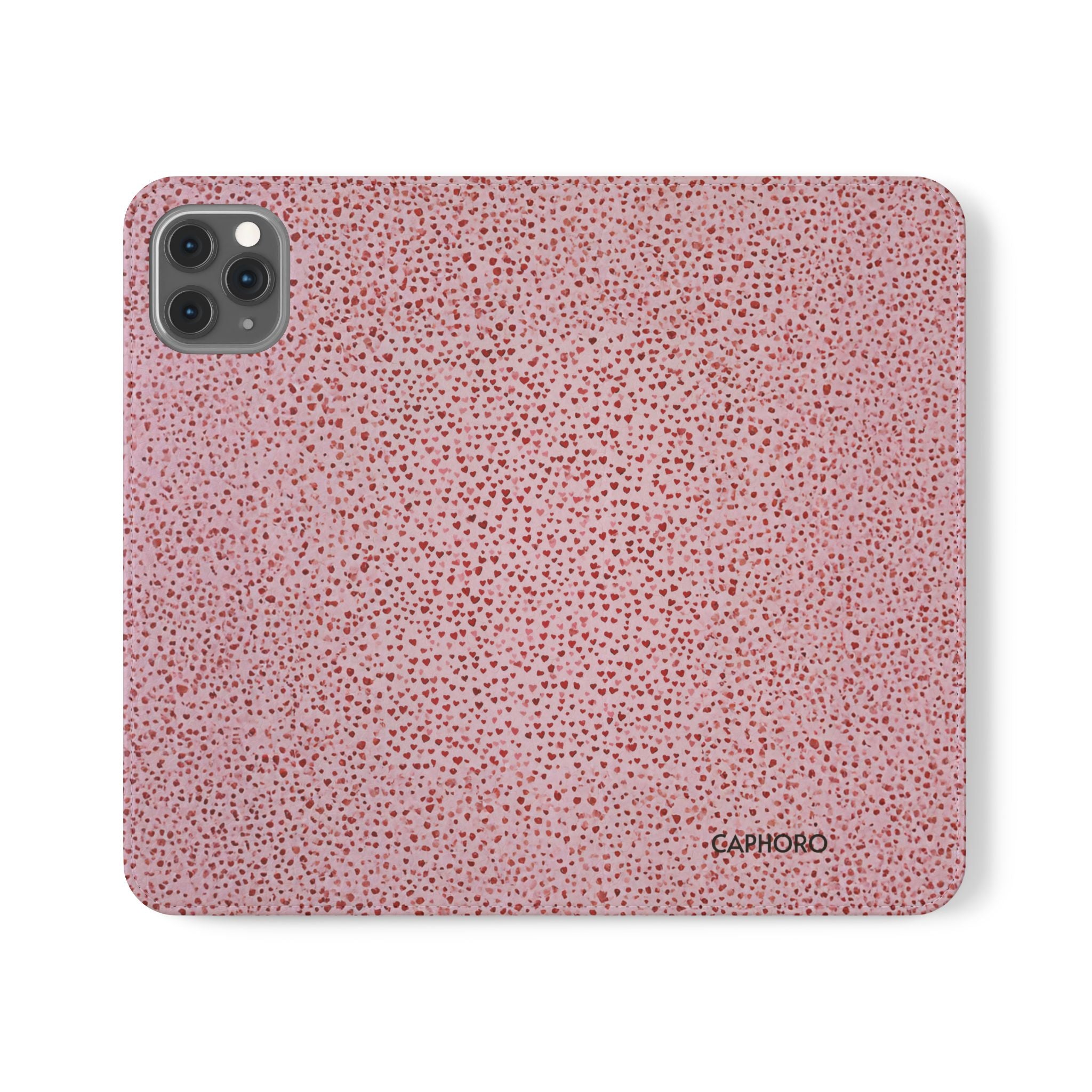 Pink Textured Leather Flip Phone Case – Card Slot Wallet Cover