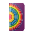 Flip Phone Case — Retro Rainbow Target Wallet Flip Case