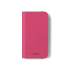 Pink Leather Flip Phone Case with Card Slots — Magnetic Wallet Cover