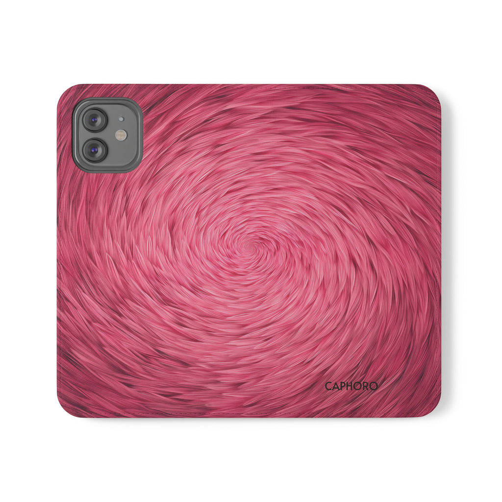 Pink Swirl Fur Flip Phone Case
