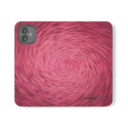 Pink Swirl Fur Flip Phone Case