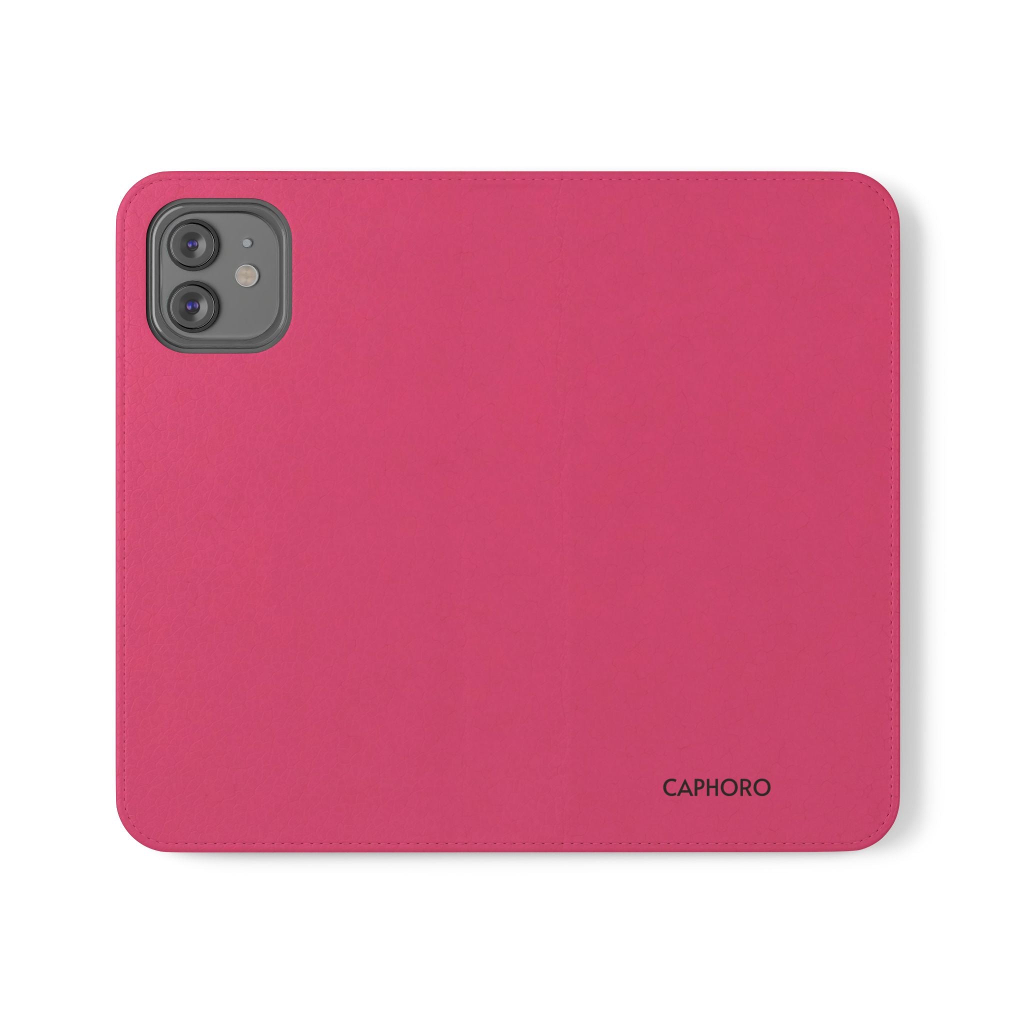 Pink Leather Flip Phone Case with Card Slots — Magnetic Wallet Cover