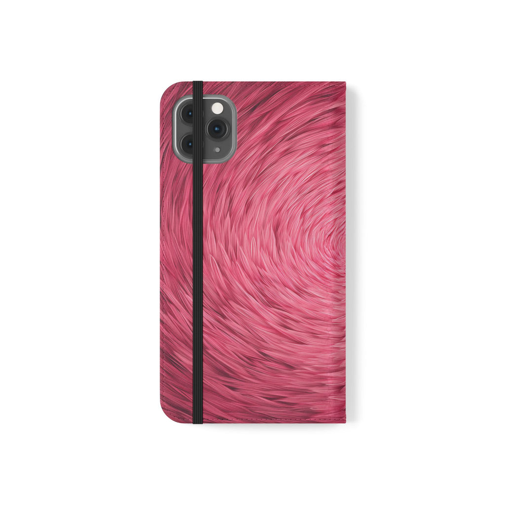 Pink Swirl Fur Flip Phone Case