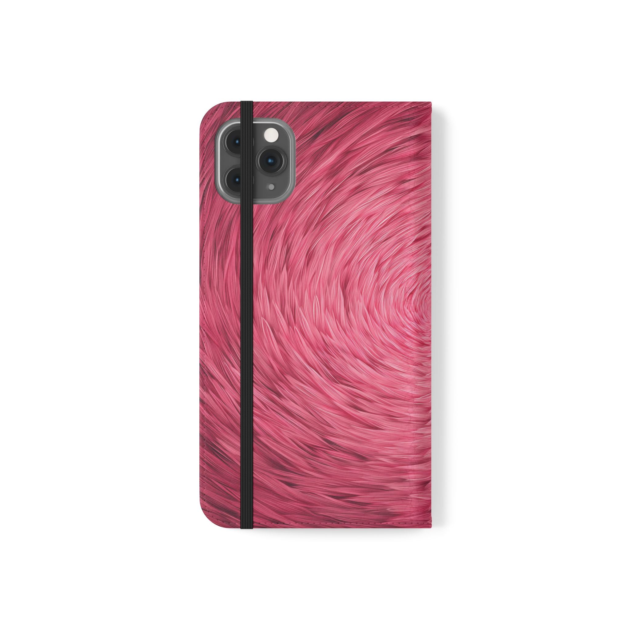 Pink Swirl Fur Flip Phone Case