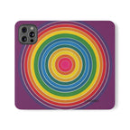 Flip Phone Case — Retro Rainbow Target Wallet Flip Case
