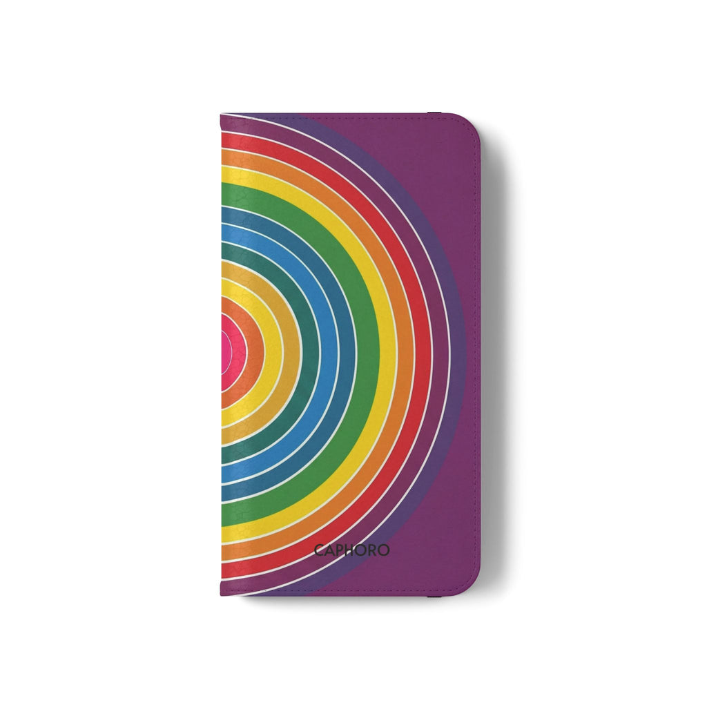 Flip Phone Case — Retro Rainbow Target Wallet Flip Case
