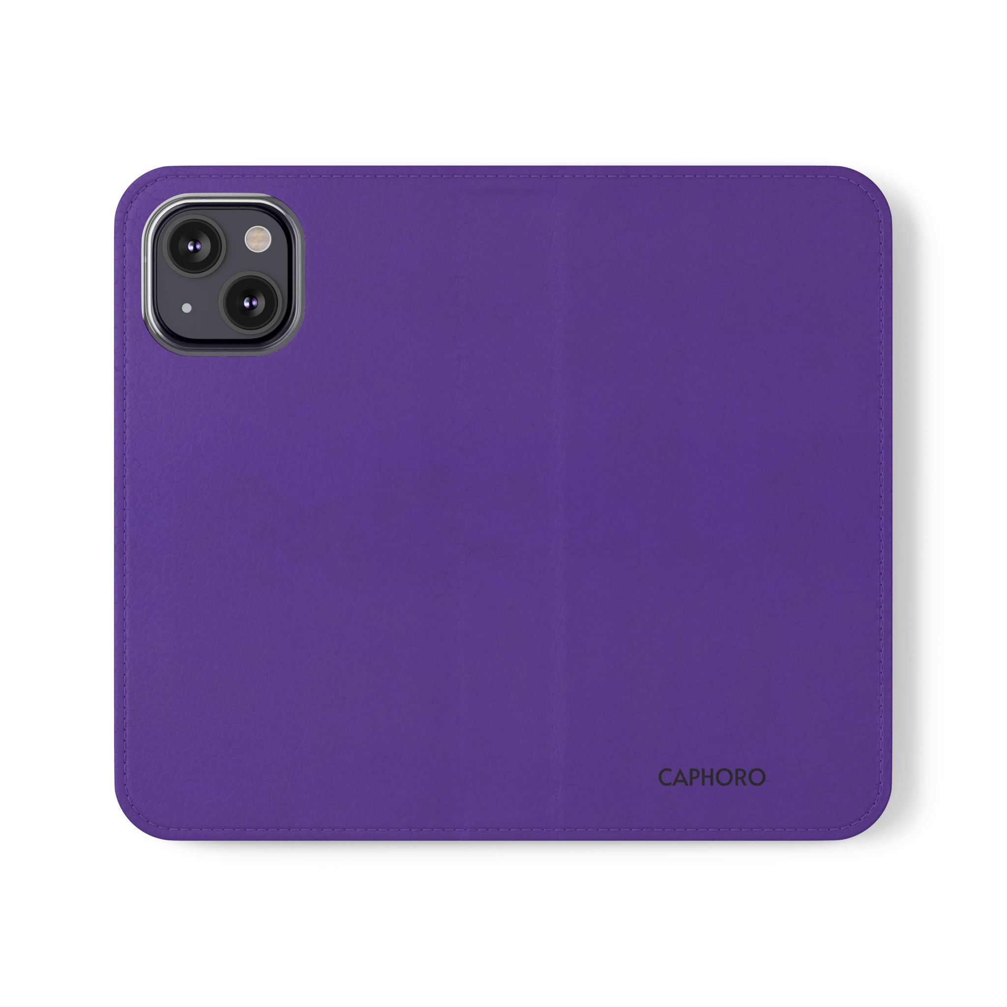 Purple Leather Flip Phone Case with Card Slots — Wallet Folio Case for iPhone