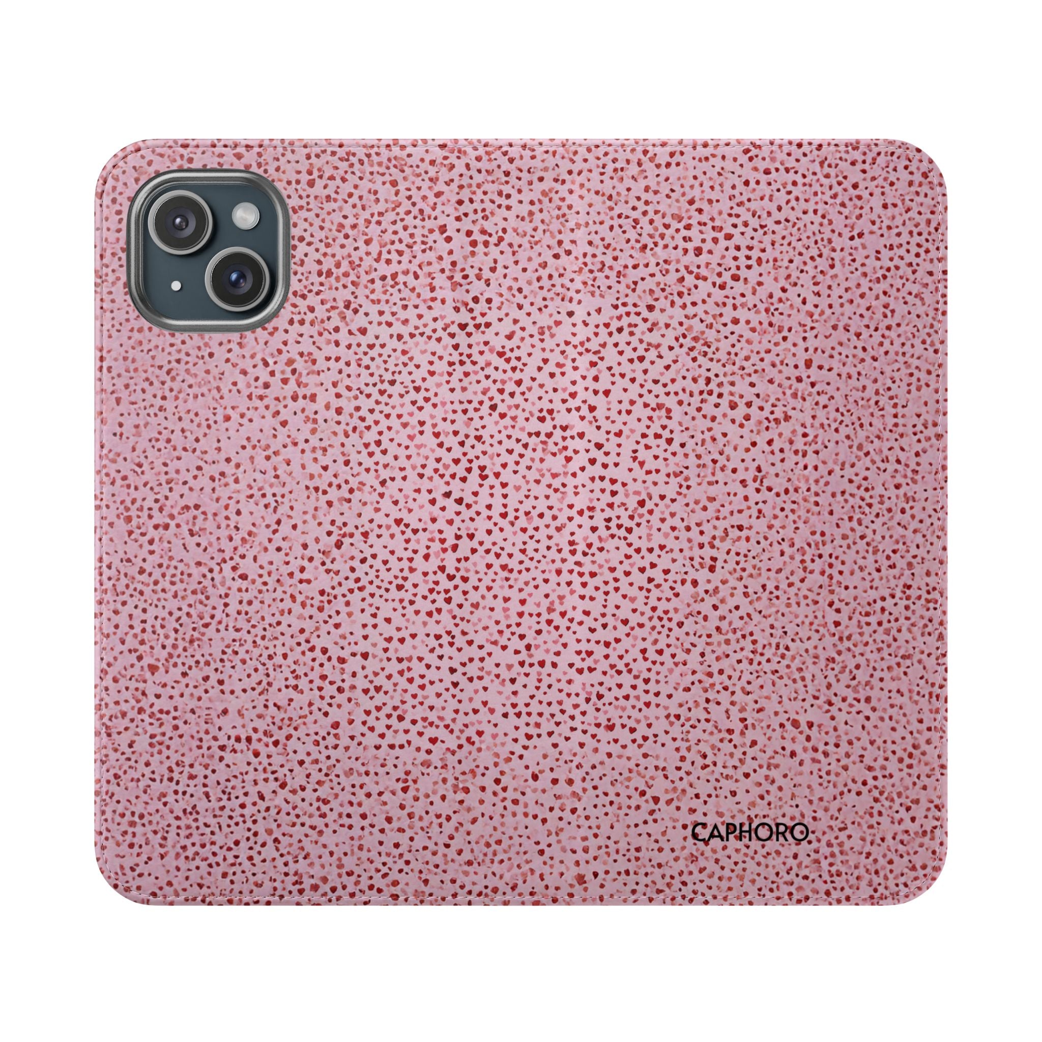 Pink Textured Leather Flip Phone Case – Card Slot Wallet Cover