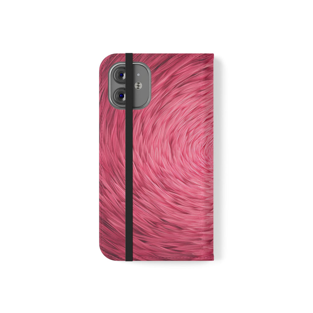 Pink Swirl Fur Flip Phone Case