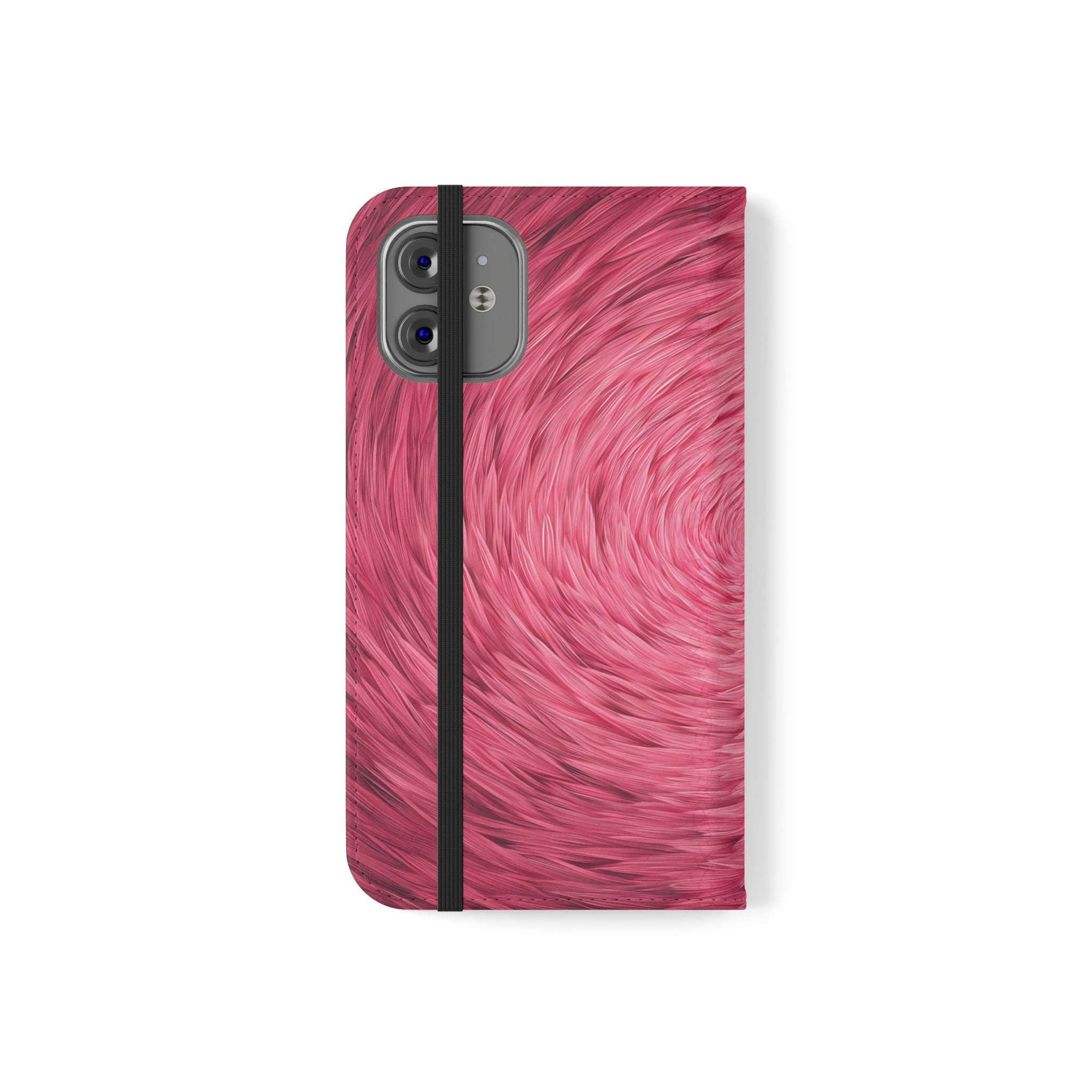 Pink Swirl Fur Flip Phone Case