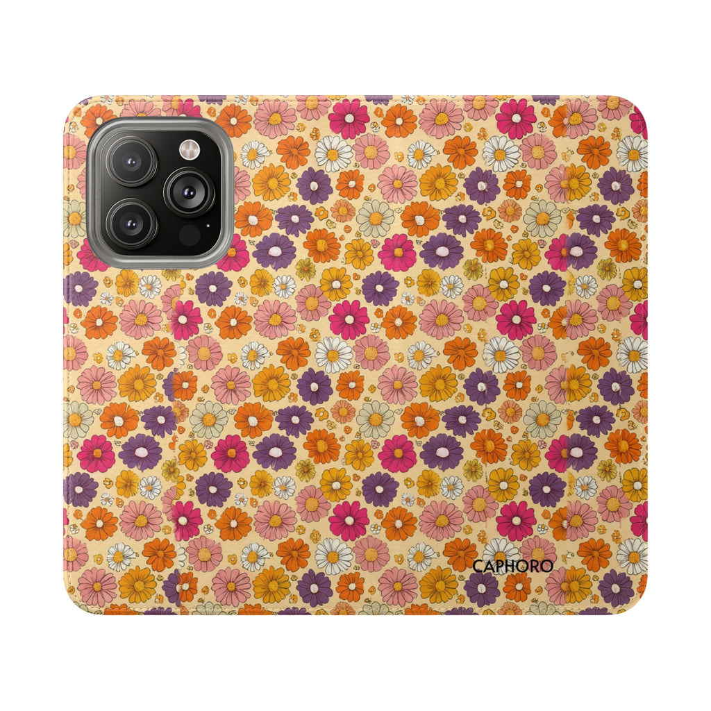 Retro Floral Flip Phone Case — Wallet Flip Case with Card Slots