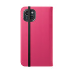 Pink Leather Flip Phone Case with Card Slots — Magnetic Wallet Cover