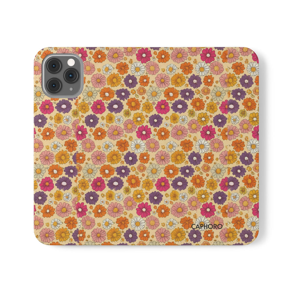 Retro Floral Flip Phone Case — Wallet Flip Case with Card Slots
