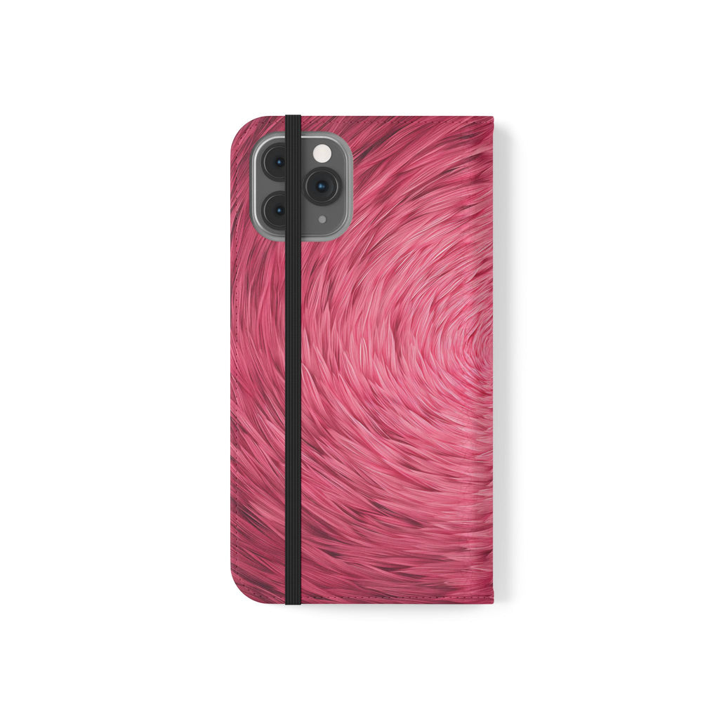 Pink Swirl Fur Flip Phone Case