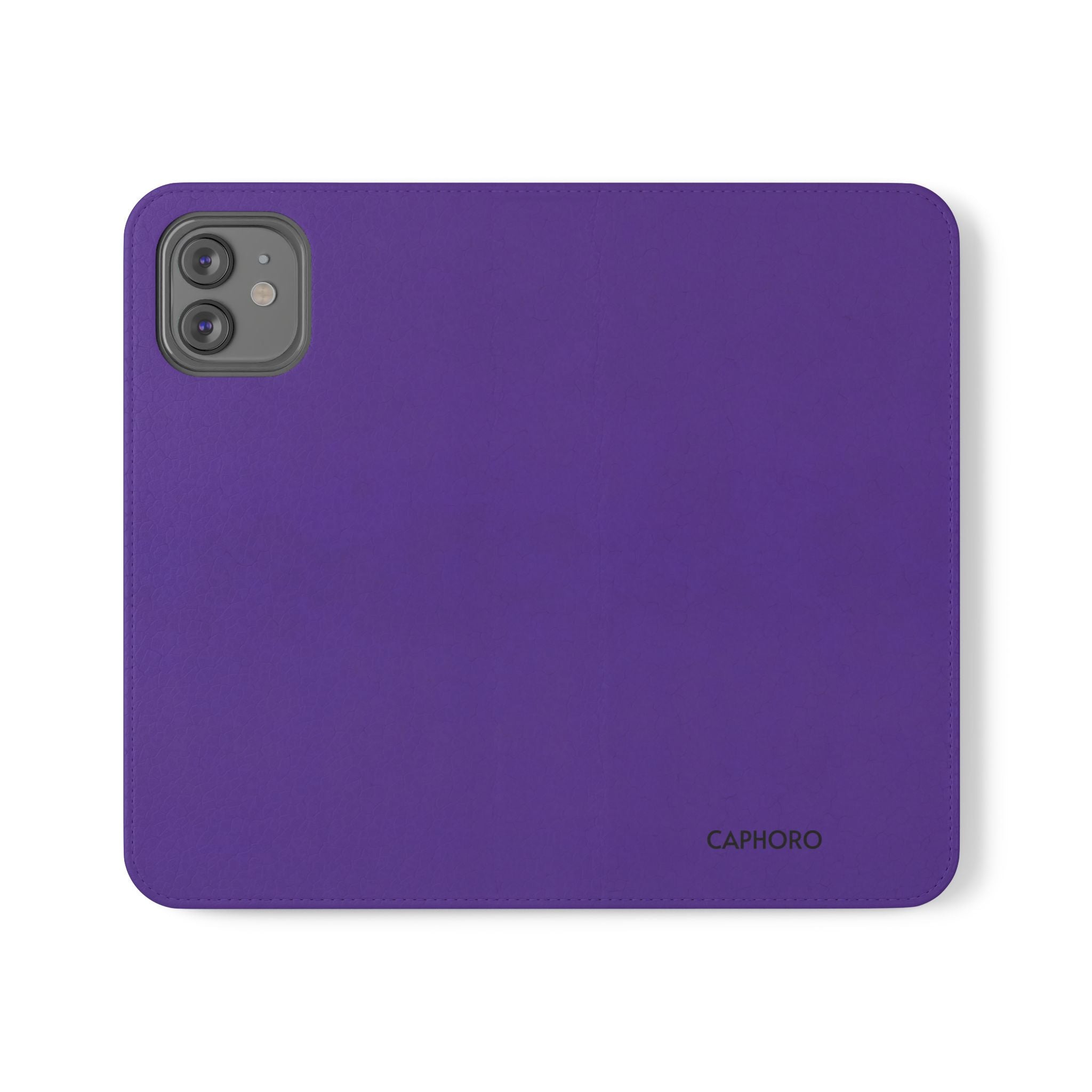 Purple Leather Flip Phone Case with Card Slots — Wallet Folio Case for iPhone