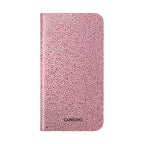 Pink Textured Leather Flip Phone Case – Card Slot Wallet Cover