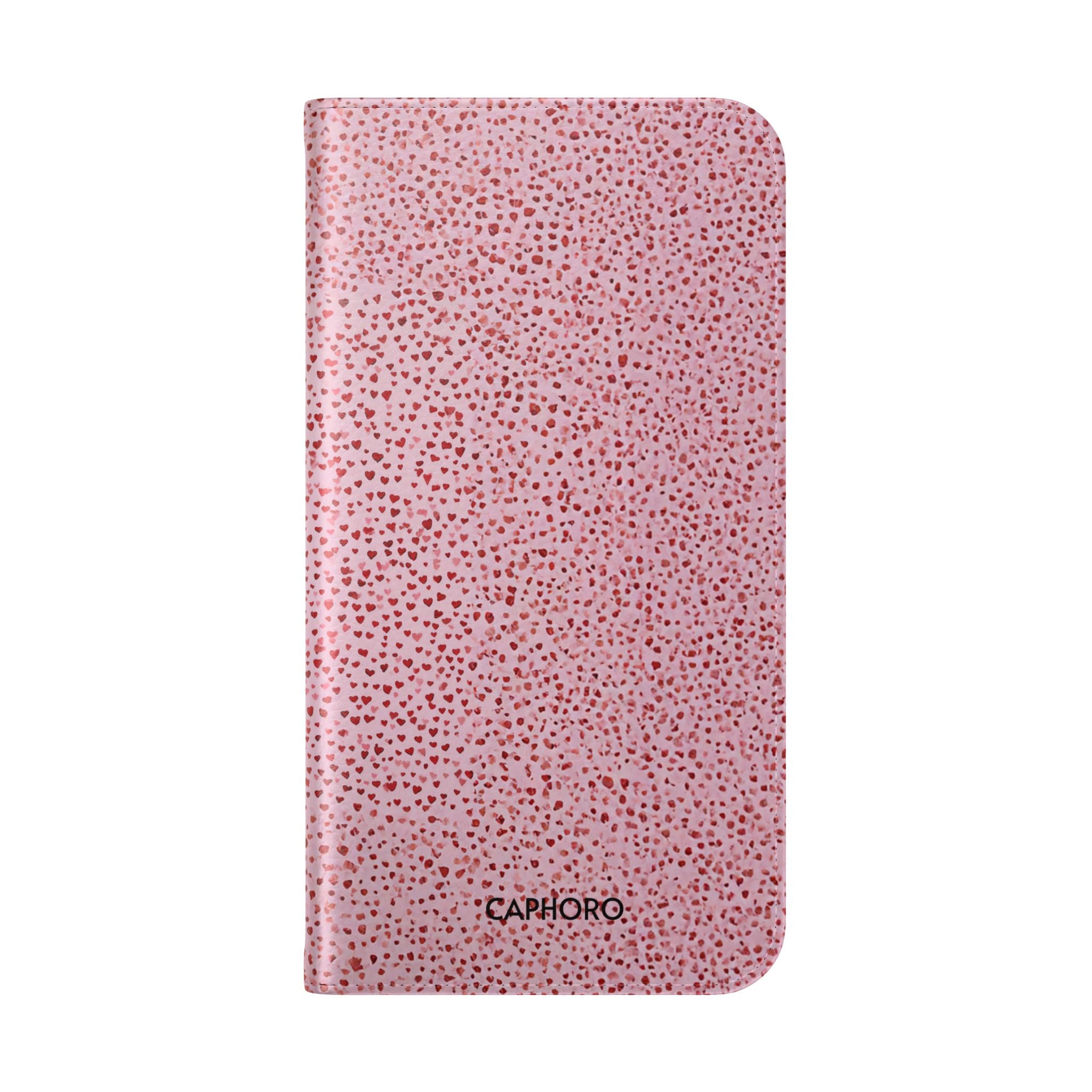 Pink Textured Leather Flip Phone Case – Card Slot Wallet Cover