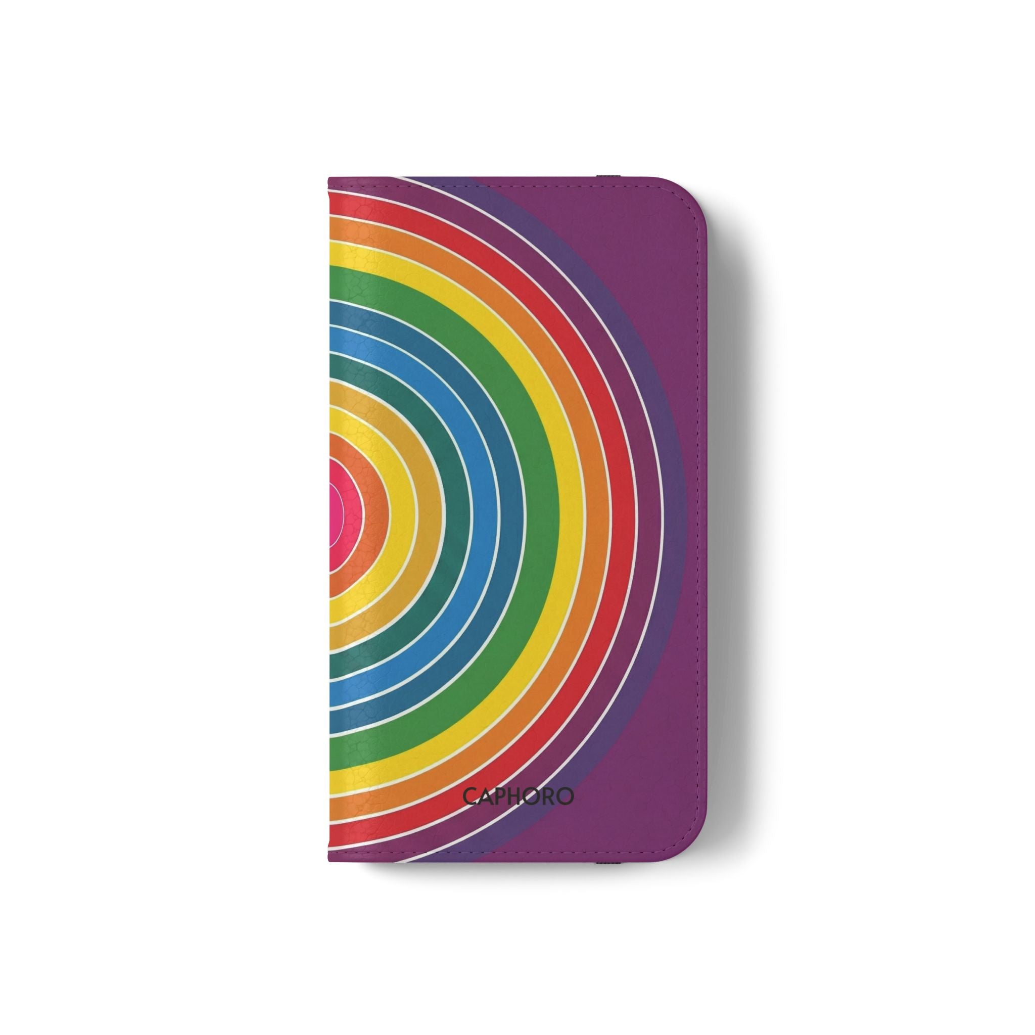 Flip Phone Case — Retro Rainbow Target Wallet Flip Case