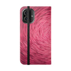 Pink Swirl Fur Flip Phone Case