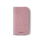 Pink Textured Leather Flip Phone Case – Card Slot Wallet Cover