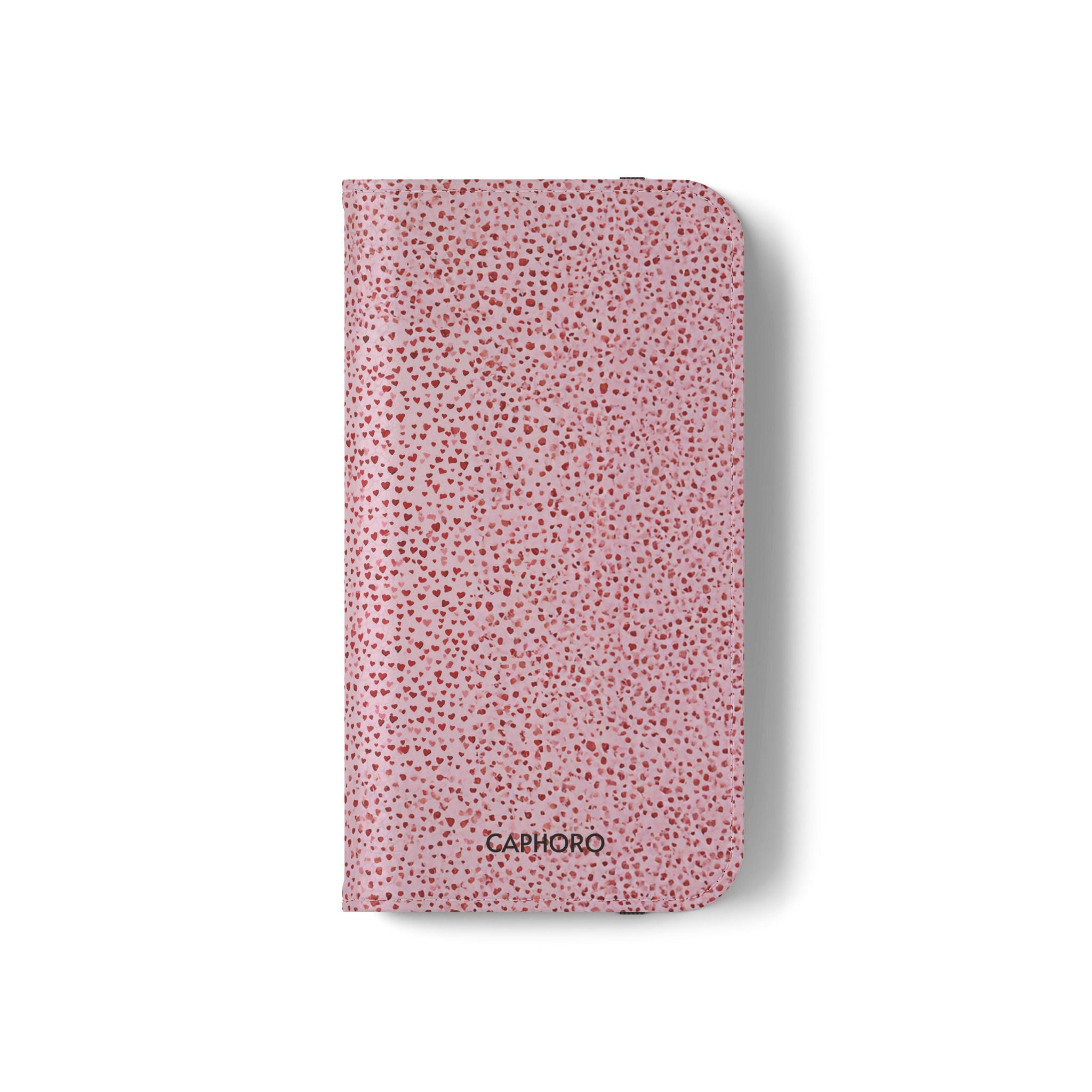 Pink Textured Leather Flip Phone Case – Card Slot Wallet Cover