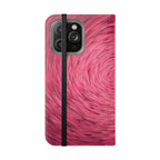 Pink Swirl Fur Flip Phone Case