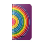 Flip Phone Case — Retro Rainbow Target Wallet Flip Case