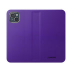 Purple Leather Flip Phone Case with Card Slots — Wallet Folio Case for iPhone