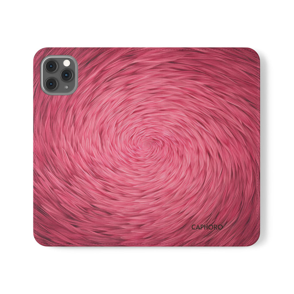 Pink Swirl Fur Flip Phone Case
