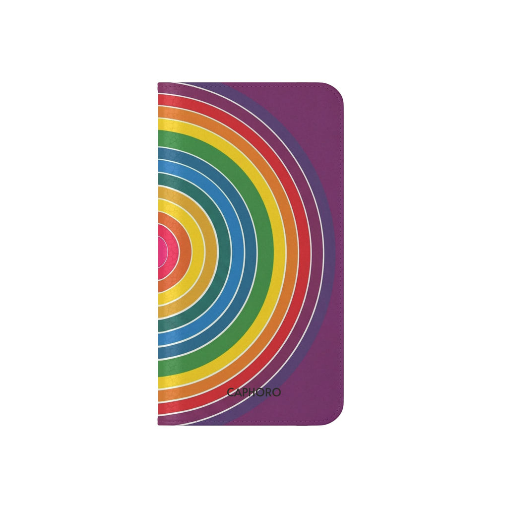 Flip Phone Case — Retro Rainbow Target Wallet Flip Case