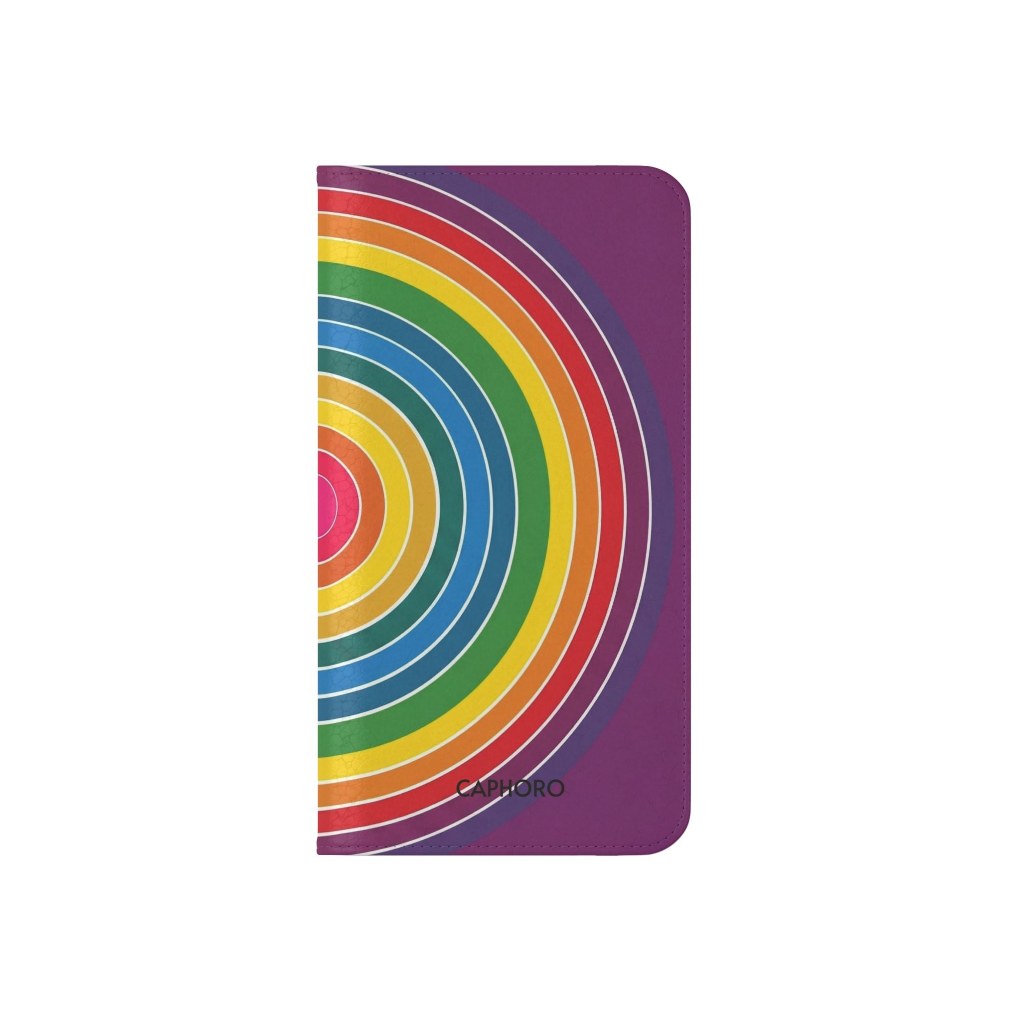 Flip Phone Case — Retro Rainbow Target Wallet Flip Case