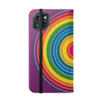 Flip Phone Case — Retro Rainbow Target Wallet Flip Case