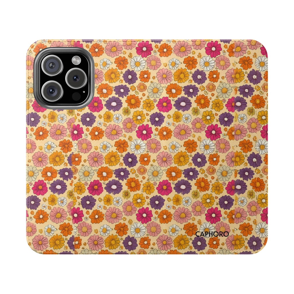 Retro Floral Flip Phone Case — Wallet Flip Case with Card Slots