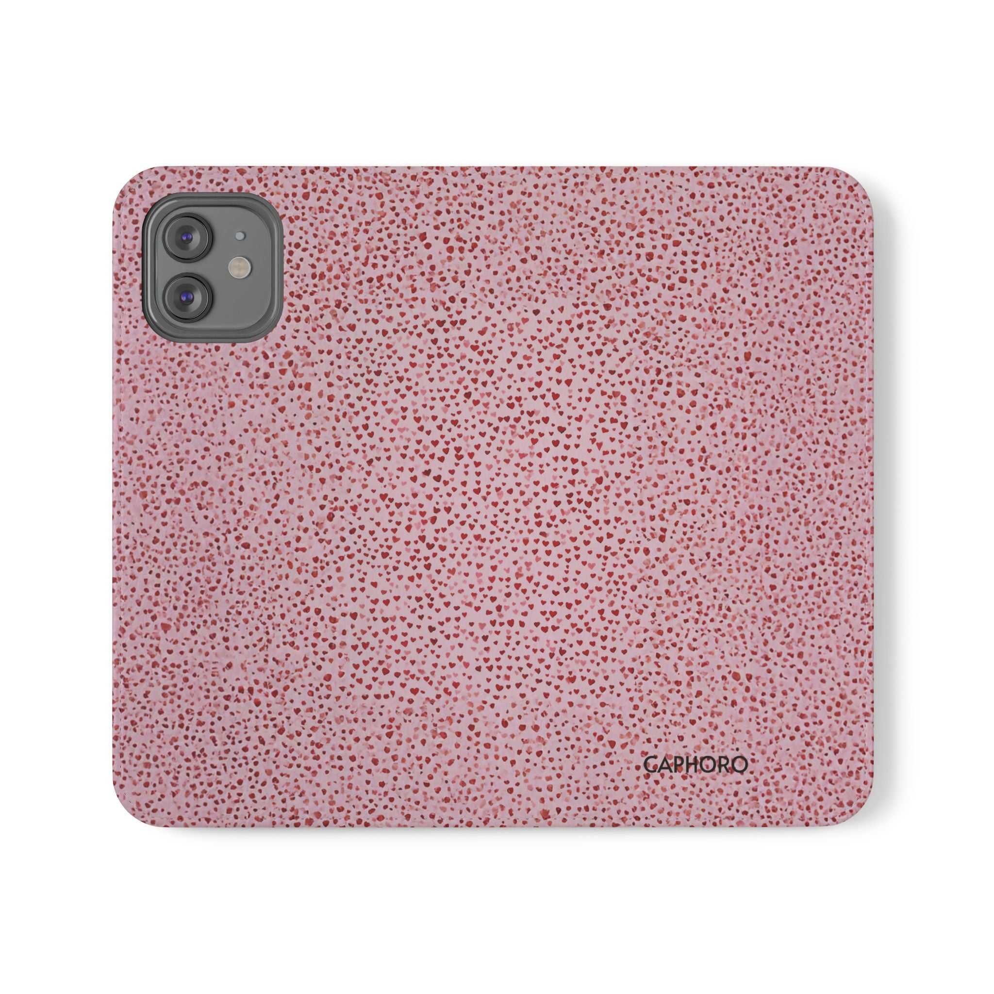 Pink Textured Leather Flip Phone Case – Card Slot Wallet Cover