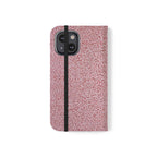 Pink Textured Leather Flip Phone Case – Card Slot Wallet Cover