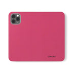 Pink Leather Flip Phone Case with Card Slots — Magnetic Wallet Cover