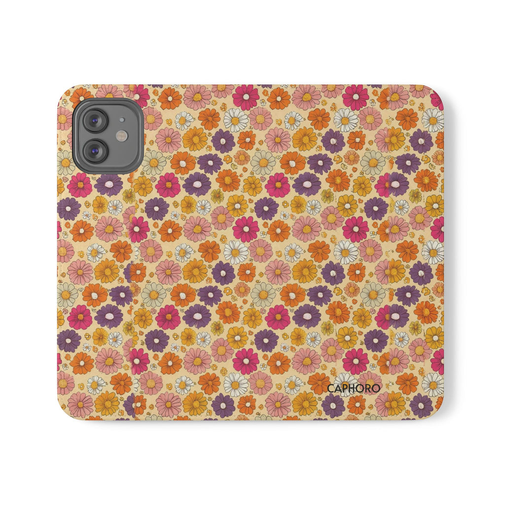 Retro Floral Flip Phone Case — Wallet Flip Case with Card Slots