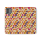 Retro Floral Flip Phone Case — Wallet Flip Case with Card Slots