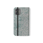 Marbled Teal Flip Phone Case — Textured Wallet Cover with Card Slots